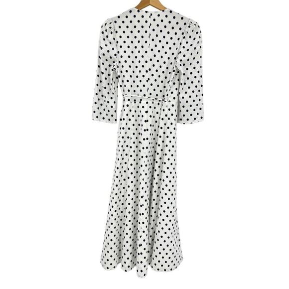 NEW Reformation Hilltop Wrap Dress Sz XS White Black - Picture 6 of 11